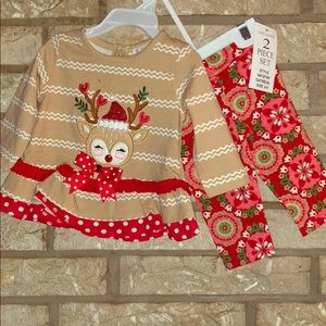 Rare Editions Bright Reindeer 2 piece outfit!